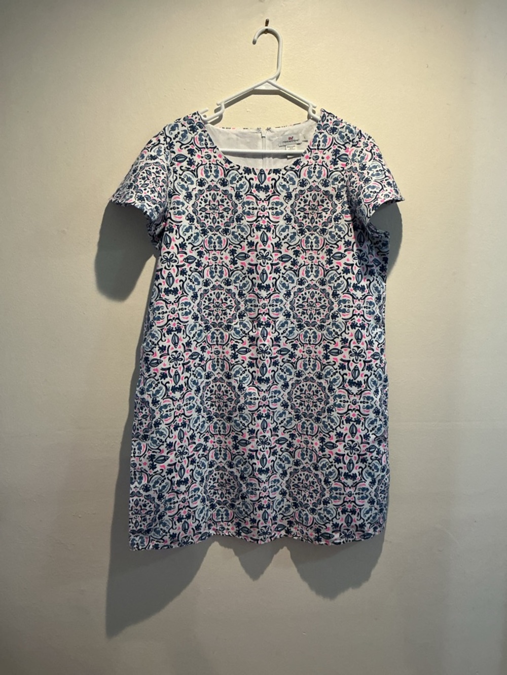 Vineyard Vines Pink & Blue Printed Midi Dress